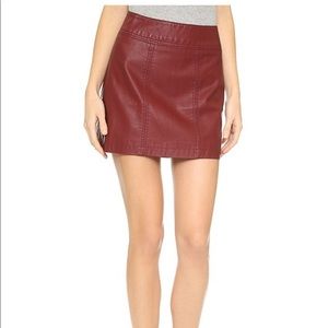 Free People Vegan Leather Skirt